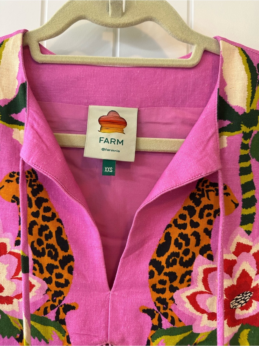 FARM Rio Leopard Forest Mini Dress Size-XXS - Picture 2 of 6